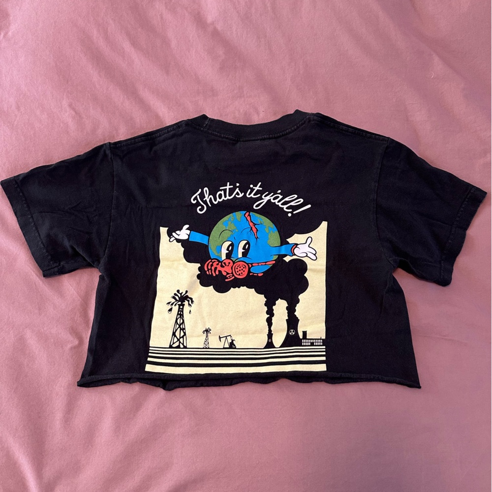 Bored Teenager Graphic Crop Top